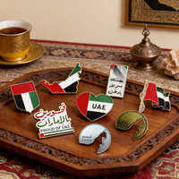 Listo para enviar: Pegatinas metálicas patrióticas de EAU para teléfonos, mapas de la bandera de EAU y insignias de solapa PROUD of UAE para regalos de recuerdo del Día Nacional