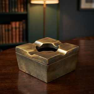 Square Brass Desktop <b>Ashtray</b> <b>Vintage</b> Style Home Decor - Product Image 6