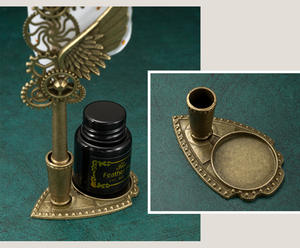 Ensemble de stylos <span class=keywords><strong>à</strong></span> <span class=keywords><strong>encre</strong></span> <span class=keywords><strong>et</strong></span> plumes rechargeables, 1 pièce, pour calligraphie, modèle ancien, pour écriture, <span class=keywords><strong>dessin</strong></span>, décor rétro - Product Image 4