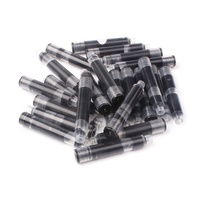 Cartouches d'encre courtes mini standard européennes de 39 mm de long, bleues/noires, en plastique de 2,6 mm pour stylo-plume