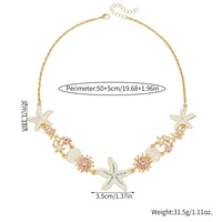 Collier Bohème Étoile de Mer et Coquillages avec Perles, Chaîne en Alliage aux Couleurs Vives, Pendentif Accessoire Tendance pour les Fêtes