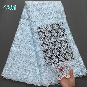 Tissus de dentelle africaine hydrosolubles 2025 – Dernière collection de dentelle <span class=keywords><strong>guipure</strong></span> nigériane unie de 5 yards pour la confection de robes féminines 4201 - Product Image 3