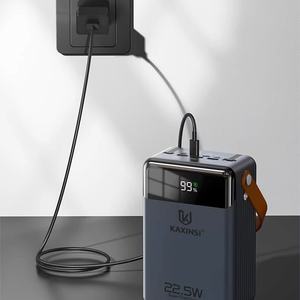 Power Bank kapasitas besar 2025 trendi 80000mAh kabel ganda 3 input Display LED pegangan kulit aman tahan lama untuk perjalanan - Product Image 3