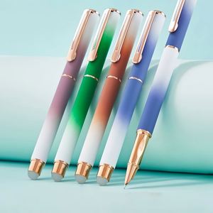 Stylo bille de luxe en acier inoxydable effaçable à pointe de 0,5 mm, dégradé, pour étudiants, encre thermique bleue et noire, haute esthétique, vente en gros - Product Image 3