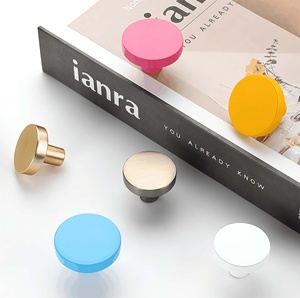 ידיות עגולות בצבע מקרון מצויר עם חור יחיד - ידיות לחדר ילדים לארון/מגירה/ארון/רהיטי טאטאמי - Product Image 4