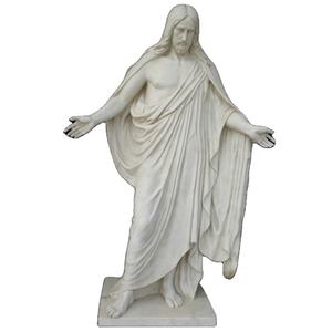 hand carved christian white marble meditating big statue of