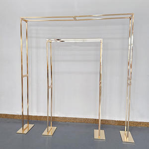 Nouveaux accessoires de fond de mariage arc <span class=keywords><strong>ballon</strong></span> décoration cadre mariage cadre en fer forgé Double-pôle arc arc <span class=keywords><strong>doré</strong></span> - Product Image 2