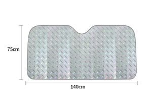 Pare-soleil de pare-brise pliable en nylon à impression holographique, écologique, pour vitre avant de voiture, SUV, camion, bloqueur de chaleur, visière pour garder le véhicule au frais - Product Image 4
