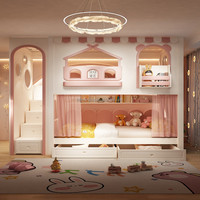 JS Neues Design Luxus-Etagenbett für Kinder Schlafzimmermöbel Kindergartenbetten mit Moderner Bogenrutsche und Aufbewahrungstreppen