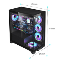 SNOWMAN Ventes chaudes Boîtier d'ordinateur de bureau E-ATX / ATX / M-ATX / Mini-ITX en verre transparent pour PC de jeu