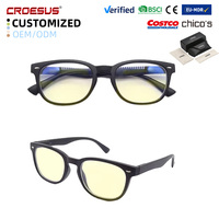 Gafas Ópticas Clásicas Unisex con Montura Cuadrada de PC, Anti Luz Azul, Bloqueo de Rayos, Bisagras de Resorte, para Juegos de Computadora, Venta al Por Mayor