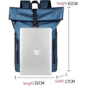 Fashionable Waterproof Oxford <b>Roll</b> Top Student <b>Backpack</b> Durable Flip Business Travel Laptop <b>Backpack</b> for Men - Product Image 3