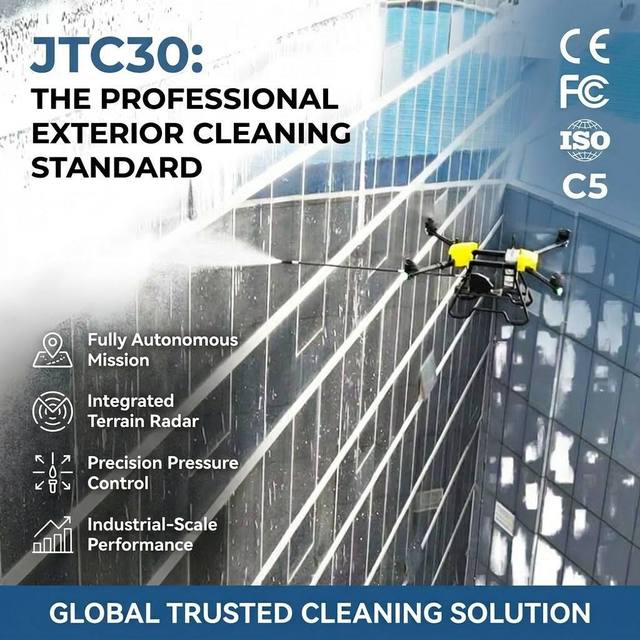 Joyance Professional Window Cleaning Drone Fully Autonomous Exterior Building Washer UAV with Radar Obstacle Avoidance System
