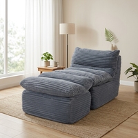 Keine Montage erforderlich: Armloses Cord-Memory-Schaum-Sofa, komprimierter, umwandelbarer Lazy Bean Bag Sessel für Erwachsene