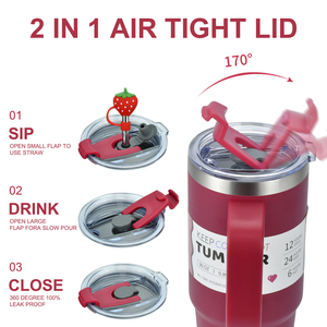 Tasse d'Aventure Tendance 40 oz, Gobelet <span class=keywords><strong>Isotherme</strong></span> 40Oz, <span class=keywords><strong>Mug</strong></span> de Voyage en Acier Inoxydable Double Paroi avec Poignée et Paille Métallique - Product Image 4