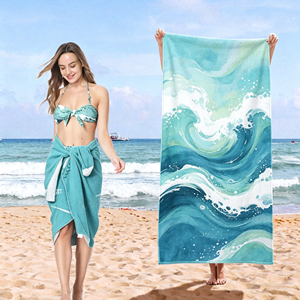 Ultra Soft <b>Microfiber</b> <b>Beach</b> Sand Free Quick Dry Compact Foldable <b>Towel</b> Custom Logo Wholesale for Hotel Gym Travel - Product Image 1