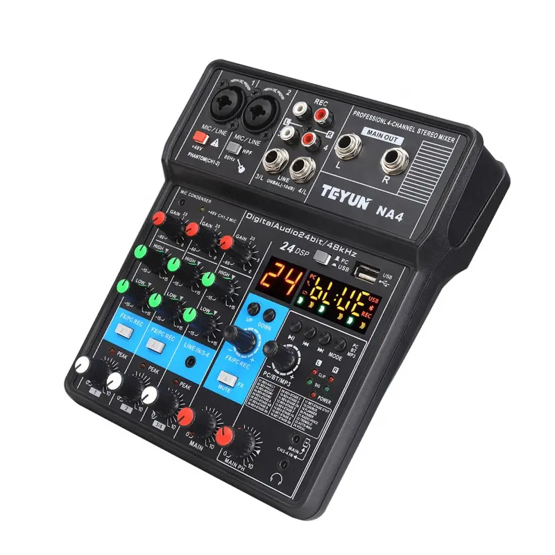 Teyun NA4 vendita calda piccolo microfono mixer digitale DJ live KTV microfono effetto registrazione Mixer dispositivo