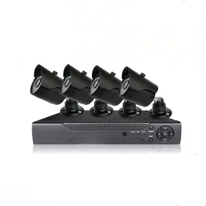 Kit DVR CCTV Keamanan Rumah, Kamera 4 Kamera Sistem Dvr 5MP 4Ch, Rumah Logam 2MP AHD, Set Kamera Pengawas Luar Ruangan dengan DVR
