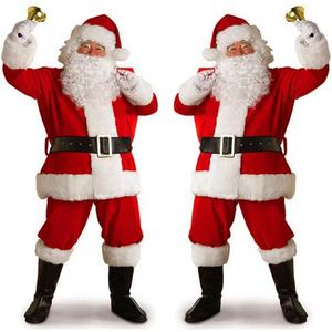 Kostum Natal pria tua, pakaian kostum Model natal beludru emas - Product Image 2