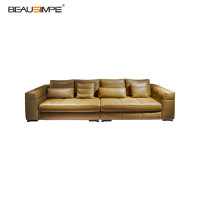 Canapé modulaire carré en tissu convertible minimaliste haut de gamme personnalisable pour salon de villa