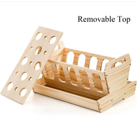 Mangeoire pour animaux de compagnie en bois de qualité supérieure - Support à nourriture multifonctionnel pour petits animaux pour lapins, cochons d'Inde, chinchillas, design durable