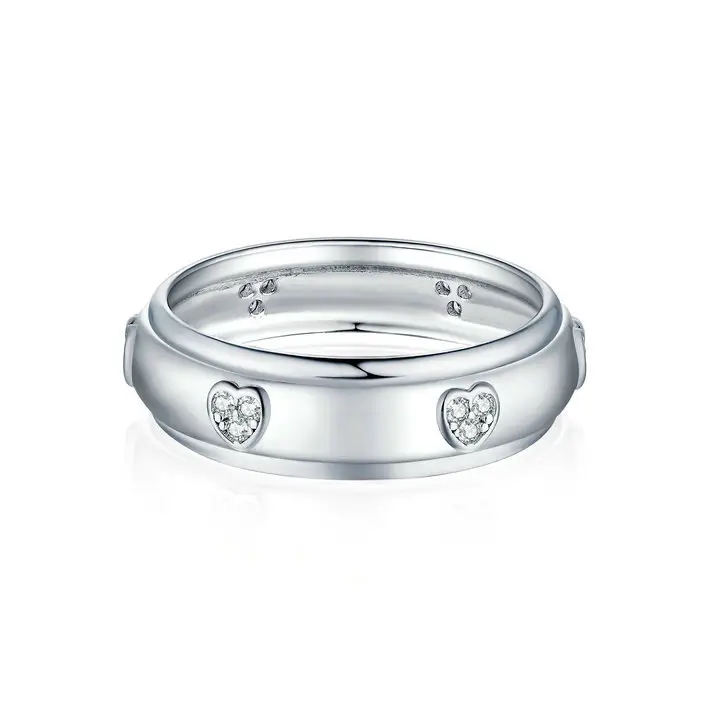 Argento 925 all'ingrosso cuore gioielli di moda anello a buon mercato signore zion coppia minimalista 925 anelli in argento Sterling