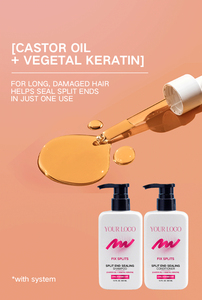 Juego de champú y acondicionador de fórmula Paris de etiqueta privada con aceite de ricino y vitaminas B3 y B5 para reparar el cabello dañado largo - Product Image 2