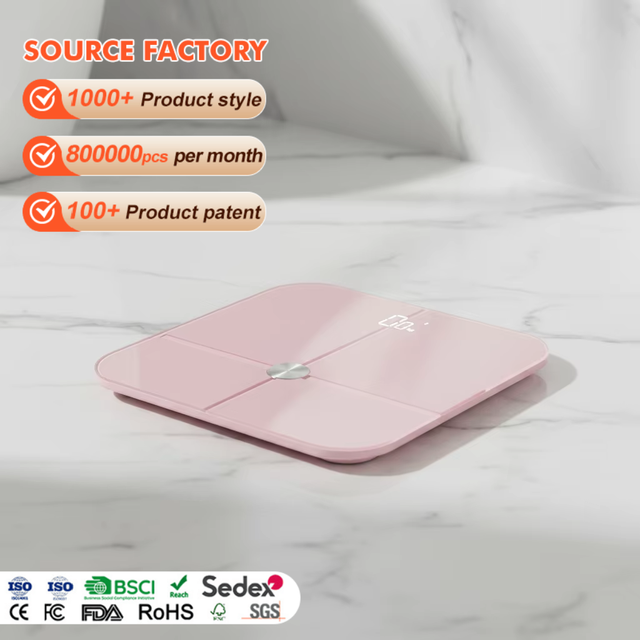 Modern Style Customization Smart ITO Tempered 180Kg 396Lb LCD Digital Display Intelligent Weight Body Fat Scales for Living Room