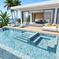 Mosaïque en céramique imitation marbre style Bali Sukabumi, idéale pour la décoration murale intérieure, carreaux verts pour piscine.