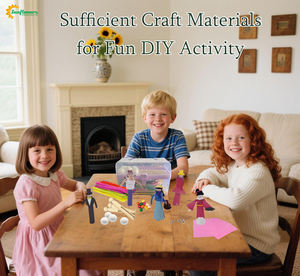 Kit Completo Fai-da-Te in Scatola Colorata per Bambini, Giocattoli Creativi da Incollare, Materiali Artigianali Divertenti, Colori Misti, Girasoli - Product Image 5