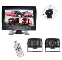 2 CH AHD Car Monitor Security Monitoring Recorder DVR Video 7 inch IPS Screen Monitor with Rearview Camera for Bus Truck