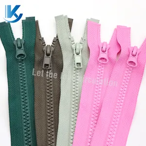 Eco-Friendly Zipper Manufacture Fancy #5 Open End Zip Colorful Plastic Resin Zipper For Clothes