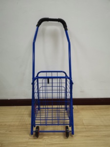 Panier <span class=keywords><strong>de</strong></span> supermarché pliable <span class=keywords><strong>de</strong></span> petit Volume, panier <span class=keywords><strong>de</strong></span> courses en métal pratique avec roues - Product Image 3