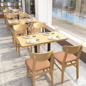 <span class=keywords><strong>Restaurante</strong></span> cafetería mesas y sillas tienda de té de la leche mesas y sillas de madera maciza mesa de comida rápida y sillas muebles de comedor - Product Image 1
