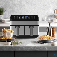 Friteuse à air électrique numérique intelligente 5L double, antiadhésive, pour frites, très populaire pour la cuisine
