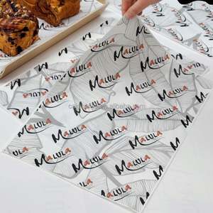 Food Grade PE Eco-Friendly Greaseproof Baking <b>Paper</b> Custom Printed Logo <b>Red</b> Wine Flowers for Cake Bread Sushi Take-Out Virgin - Product Image 2