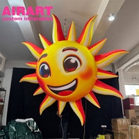 Ballon solaire gonflable jaune pour décoration d'activités de plein air