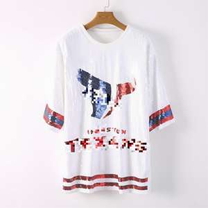 <span class=keywords><strong>Vestido</strong></span> de Jersey de lentejuelas-<span class=keywords><strong>Vestido</strong></span> de Jersey de lentejuelas rojo blanco azul para Houston Attire Texan - Product Image 3