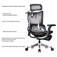 Chaise de bureau ergonomique personnalisée OEM avec mécanisme Donati et accoudoirs 7D, dossier haut, pivotante et réglable