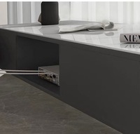 Meuble TV de luxe moderne avec tiroirs, grand rangement, étagère ouverte, ensemble de meubles TV avec table basse pour salon, facile à installer