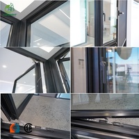 Fenêtre à battant en aluminium double vitrage NFRC Topbright, vitrage Lowe, à haute efficacité énergétique, pour maison