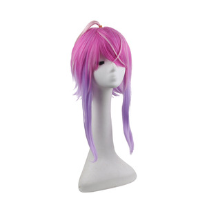 Micrófono de hipnosis Yicun Ranshu, peluca de Cosplay de <span class=keywords><strong>pelo</strong></span> corto degradado <span class=keywords><strong>rosa</strong></span> púrpura para fiesta de Anime, <span class=keywords><strong>disfraz</strong></span> de actuación en escenario de <span class=keywords><strong>Halloween</strong></span> - Product Image 2