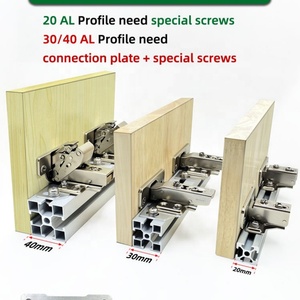Bisagra de Cierre Suave de Perfil de Aluminio 2020 con Tornillos y Placa de Conexión para Puertas de Gabinetes de Cocina, Sala de Estar y Dormitorio - Product Image 6