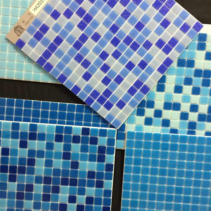 High Quality Modern Design Hot-Melting Glass Mosaic Square Ceramic Stone Tiles for Bathroom Swimming Pool Metal Floor Design