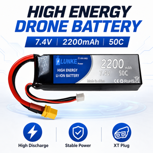 Аккумулятор LiPo 2S 7.4V 2200mAh 50C с высокой токоотдачей, с разными разъемами, для радиоуправляемых моделей автомобилей, самолетов, вертолетов, квадрокоптеров, лодок 102050 - Product Image 1
