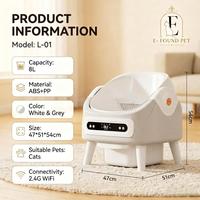 Bac à litière pour chat en plastique autonettoyant, intelligent, avec contrôle par application, Wi-Fi, ouverture supérieure, grande capacité de 8 L, capteur anti-pincement, pour plusieurs chats