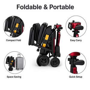 Scooter de Movilidad Plegable de <span class=keywords><strong>4</strong></span> Ruedas, Eléctrico, Ligero, Motor de 270W, Batería de Litio de 24V 10.4Ah, Alcance de 30km, Capacidad de 120kg - Product Image 6