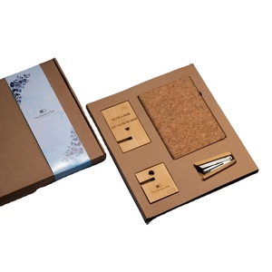Set de Regalo Empresarial de Bambú de Alta Gama, Incluye Soporte <span class=keywords><strong>para</strong></span> Teléfono, Engrapadora, Marcapáginas Plantable y Cuaderno con Cubierta de Corcho - Product Image 2
