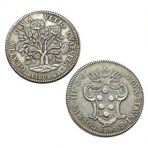 Moneda de Plata Italiana de 1700, 1 Pezza Della Rosa Cosimo III, Estilo Antiguo, Monedas Conmemorativas, Regalos, Decoración del Hogar - Product Image 2