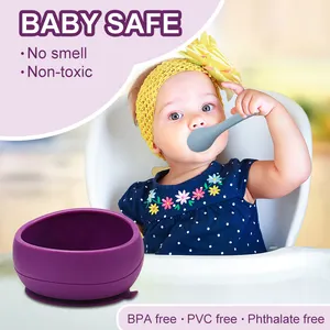 Food Grade Silicone Baby Suction Bowl Baby Led Weaning Food Bowl Toddler Food Storage Bowl Baby Silicone Dishwasher Microwave Sa